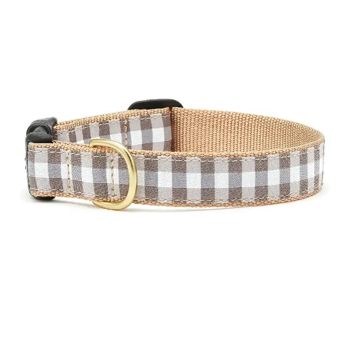 Gray Buffalo Check Collar Small