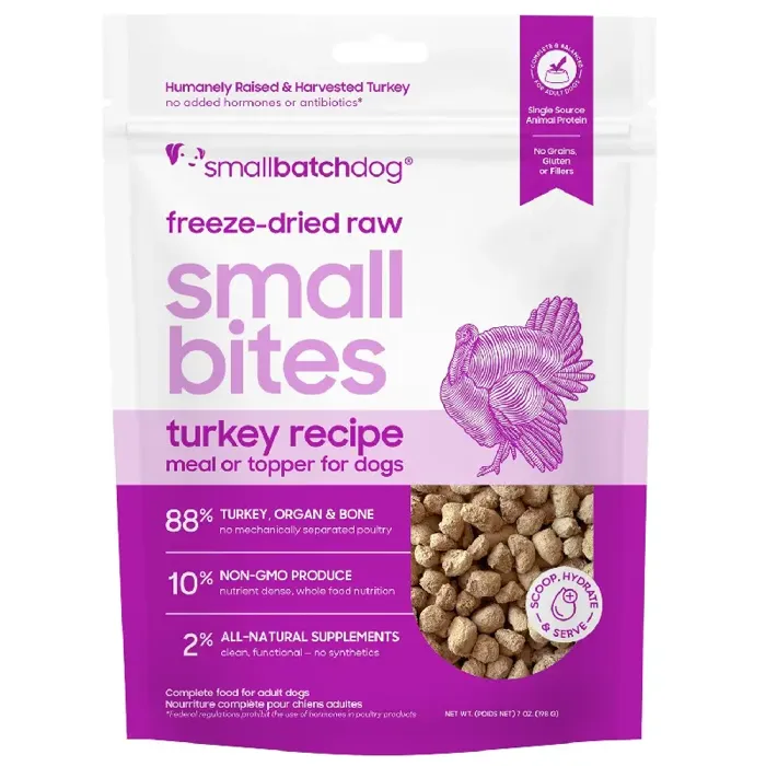 SmallBatch Freeze-Dried Small Bites Turkey Recipe for Dogs 7oz