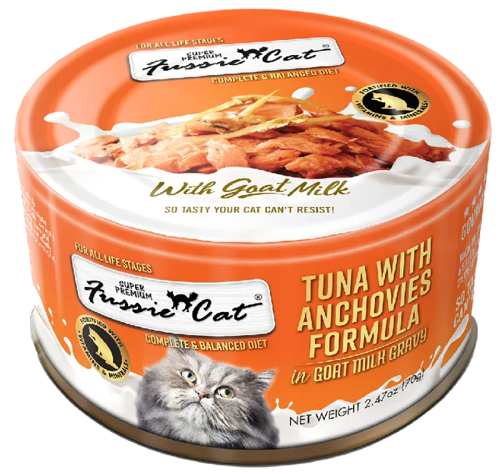 Fussie Cat Tuna Anchovies Goats Milk 2.47-oz
