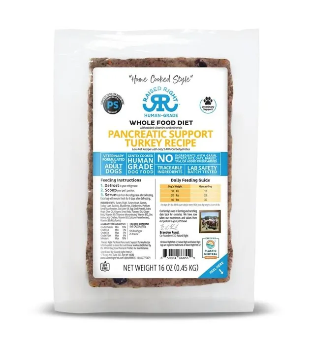Raised Right Pancreatic Support Turkey Recipe 16 oz front