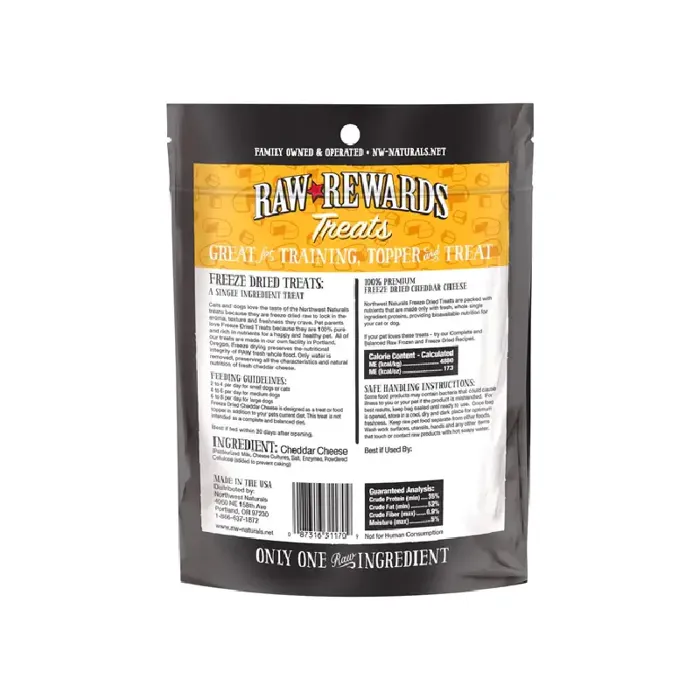 Northwest Naturals Freeze-Dried Cheddar Cheese for Dogs and Cats 6oz