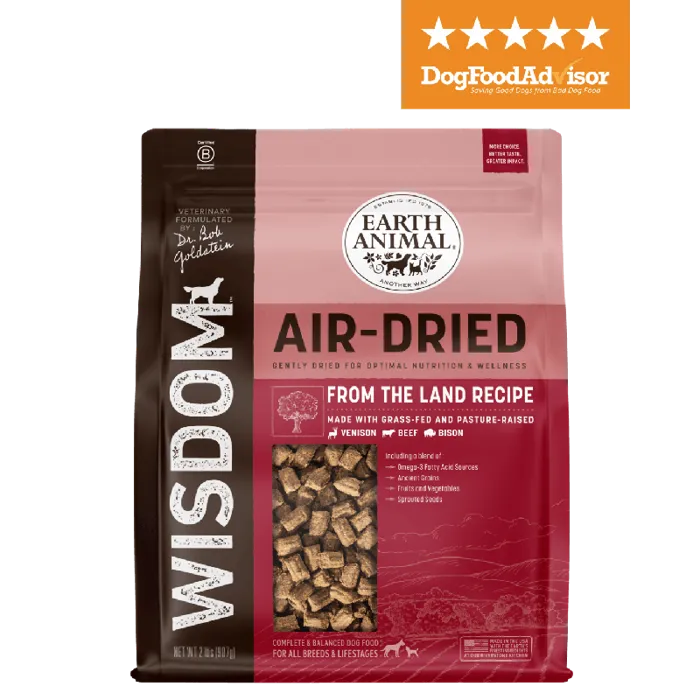 Earth Animal Wisdom Air-Dried From the Land Recipe for Dogs 8-lb