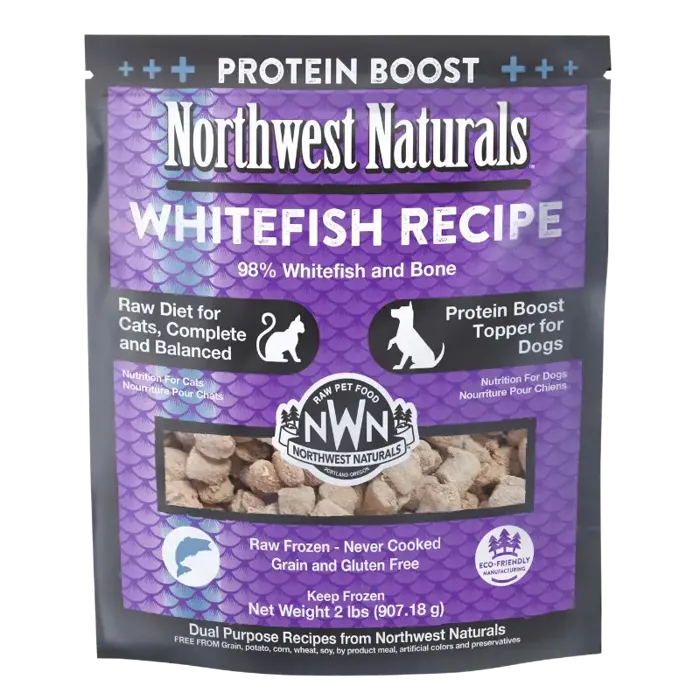 Northwest Naturals Frozen Raw Whitefish Recipe for Cats and Dogs 2LB