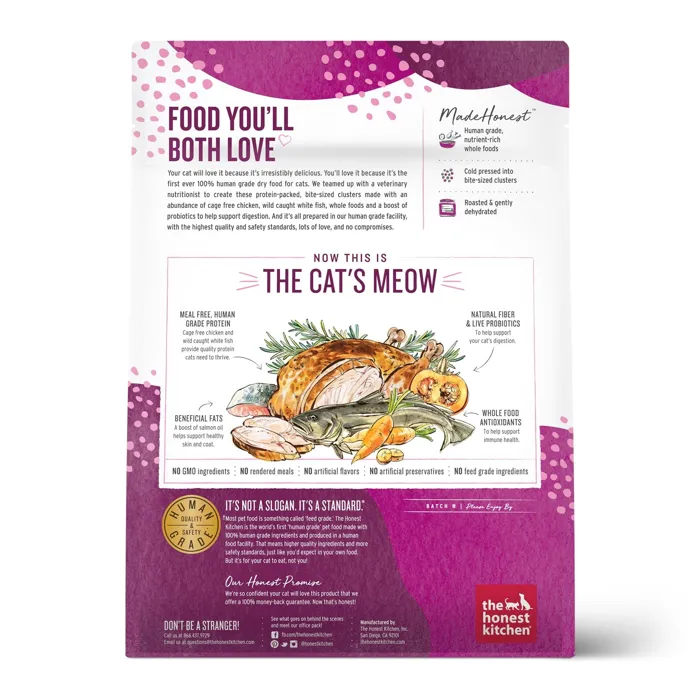 Honest Kitchen Cat Clusters Gf Chkn & Whitefish 1-lb
