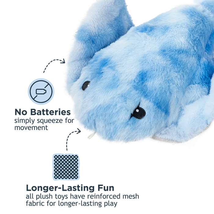 Tall Tails Animated Manta Ray blue dog toy detail view
