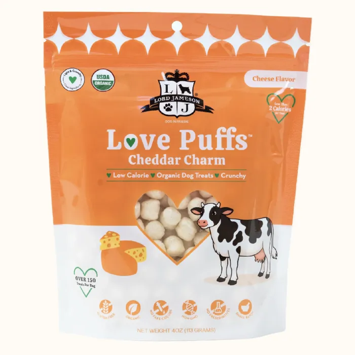 Lord Jameson Organic Love Puffs Cheddar Charm 4 Oz
