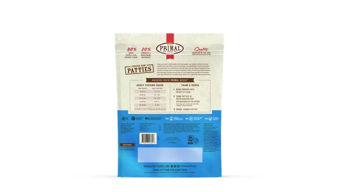 Primal Canine Raw Patties Duck Turkey Fish 6-lb
