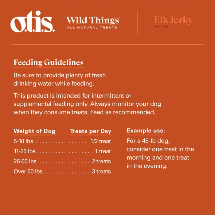 Otis Wild Things Elk Jerky Dog Treat 4-oz