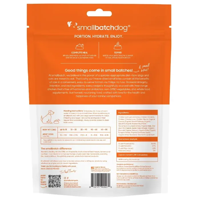 SmallBatch Freeze-Dried Small Bites Chicken Recipe for Dogs 20 oz