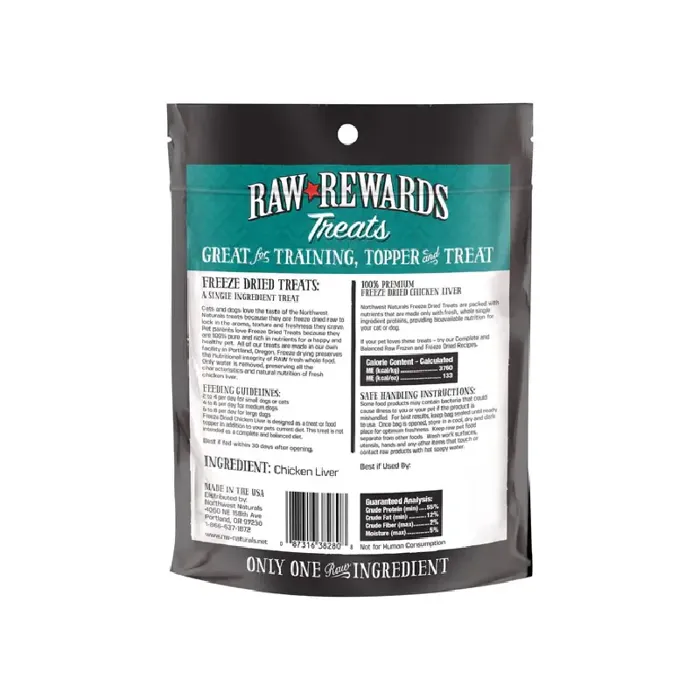 Northwest Naturals Freeze-Dried Chicken Liver for Dogs & Cats 3-oz
