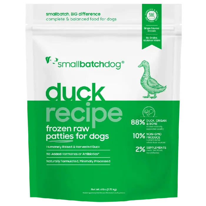 Smallbatch Frozen Raw Duck Sliders for Dogs 3-lb
