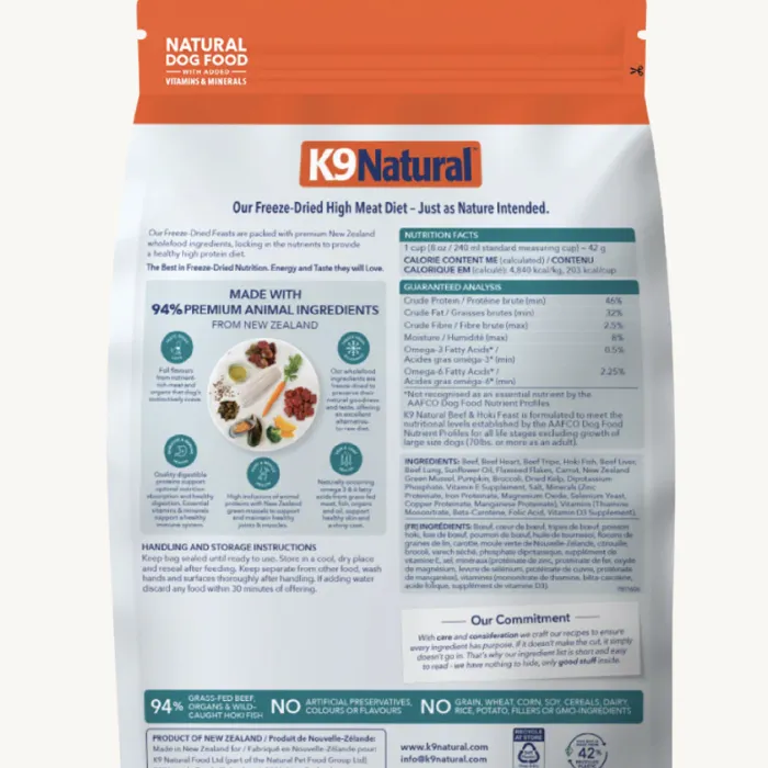 K9 Natural Freeze Dried Hoki & Beef 1.1 Lbs