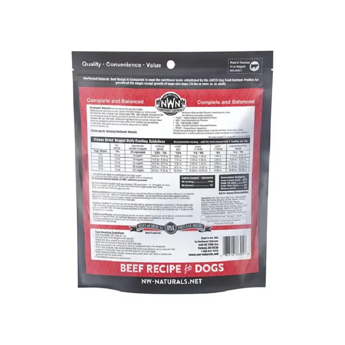 Northwest Naturals Freeze-Dried Beef Nuggets for Dogs 25oz